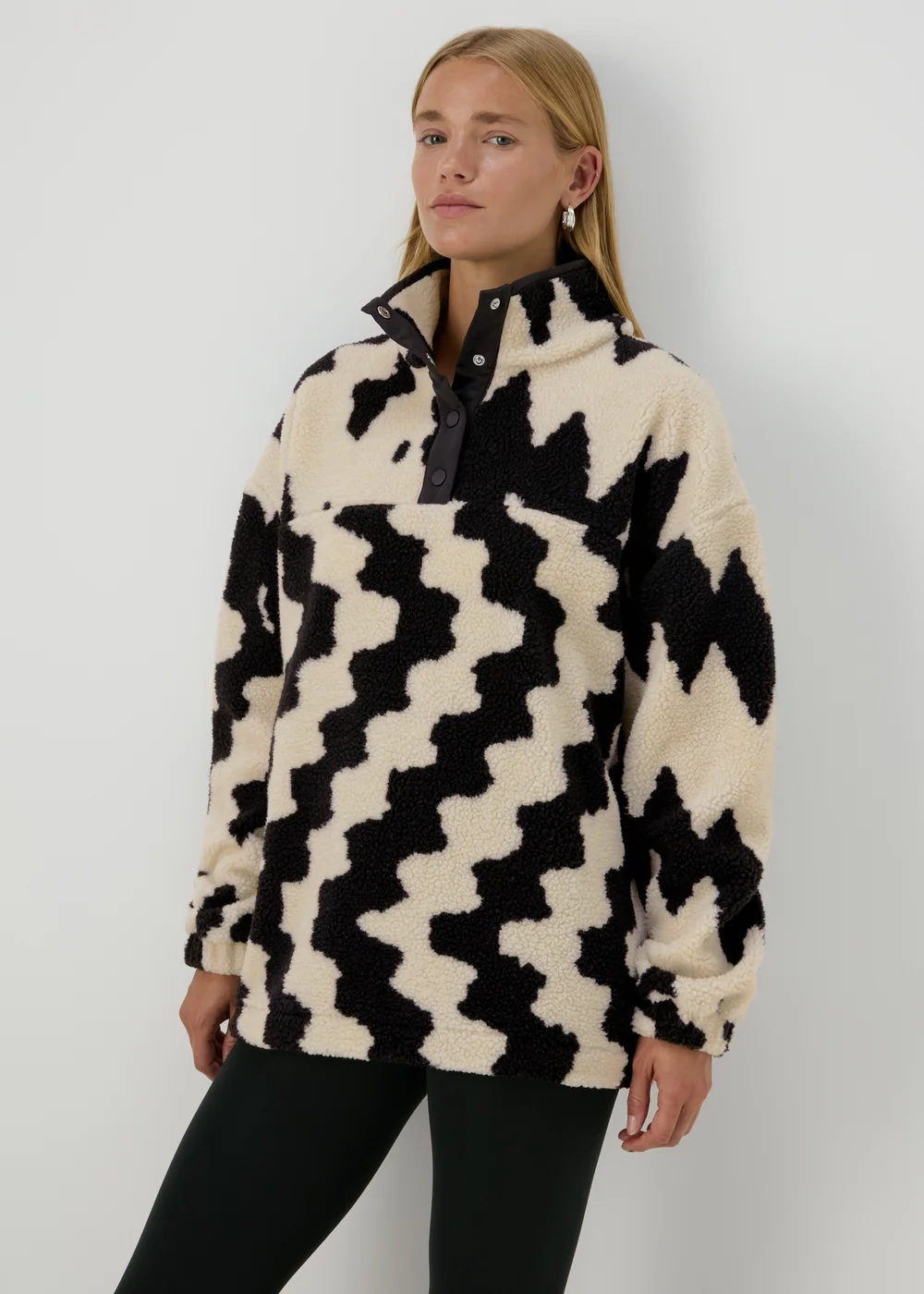 Monochrome Borg Half Zip Jumper - S Image 3