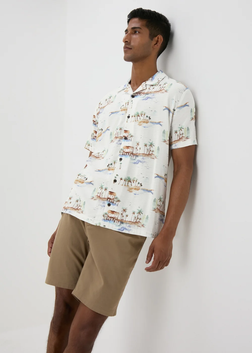 Ecru Island Print Shirt - S Image 3