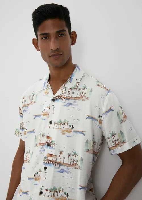 Ecru Island Print Shirt - S Image 1