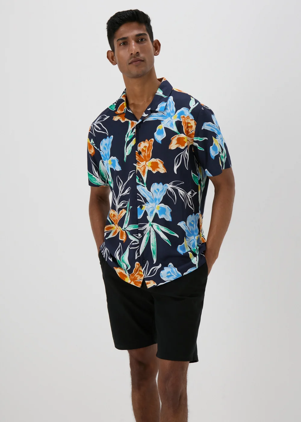 Dark Multicolour Floral Shirt - S Image 4