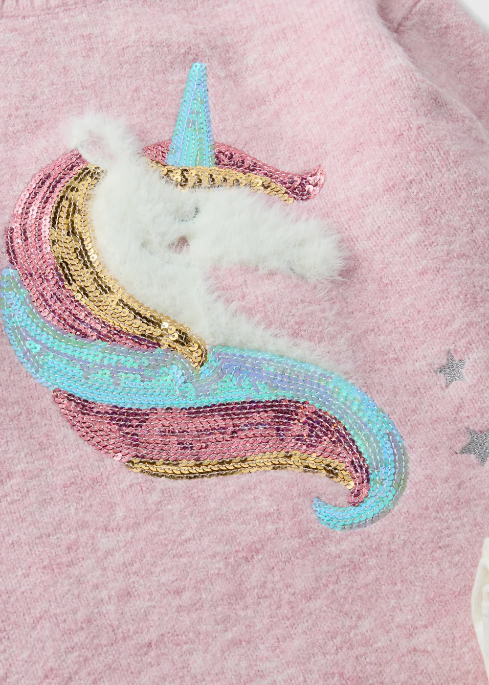 Girls Pink Knitted Unicorn Dress & Tights (1-7yrs) - 1 to 1 half years Image 2