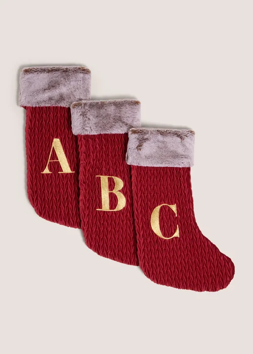 Red Alphabet Stocking - S Image 1