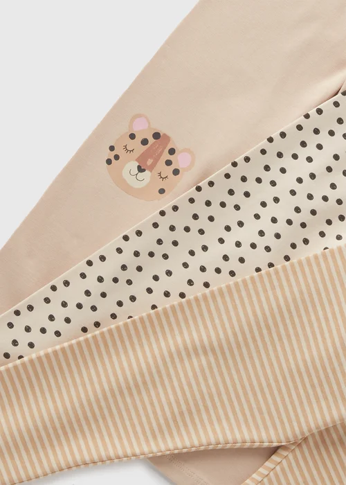 3 Pack Girls Beige Leopard Leggings (1-7yrs) - 1 to 1 half years Image 2
