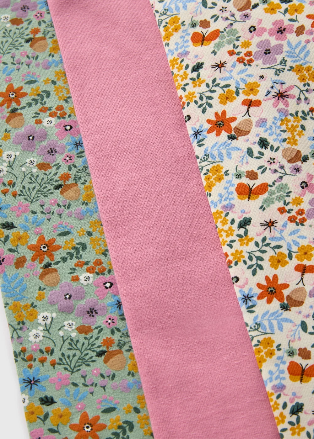 3 Pack Girls Multicolour Floral Leggings (1-7yrs) - 1 half year to 2 Image 2