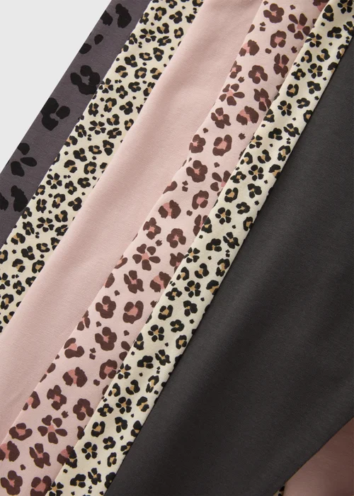 5 Pack Girls Leopard Print Leggings (1-7yrs) - 1 half year to 2 Image 2