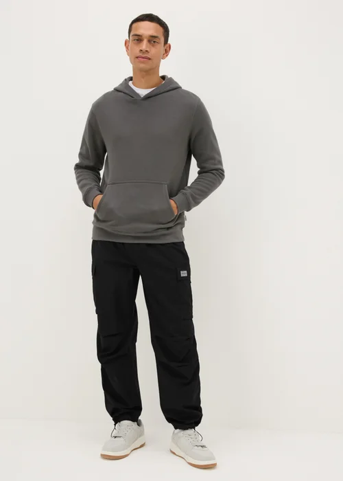 Black Loose Fit Cargo Trousers - Extra small Image 1
