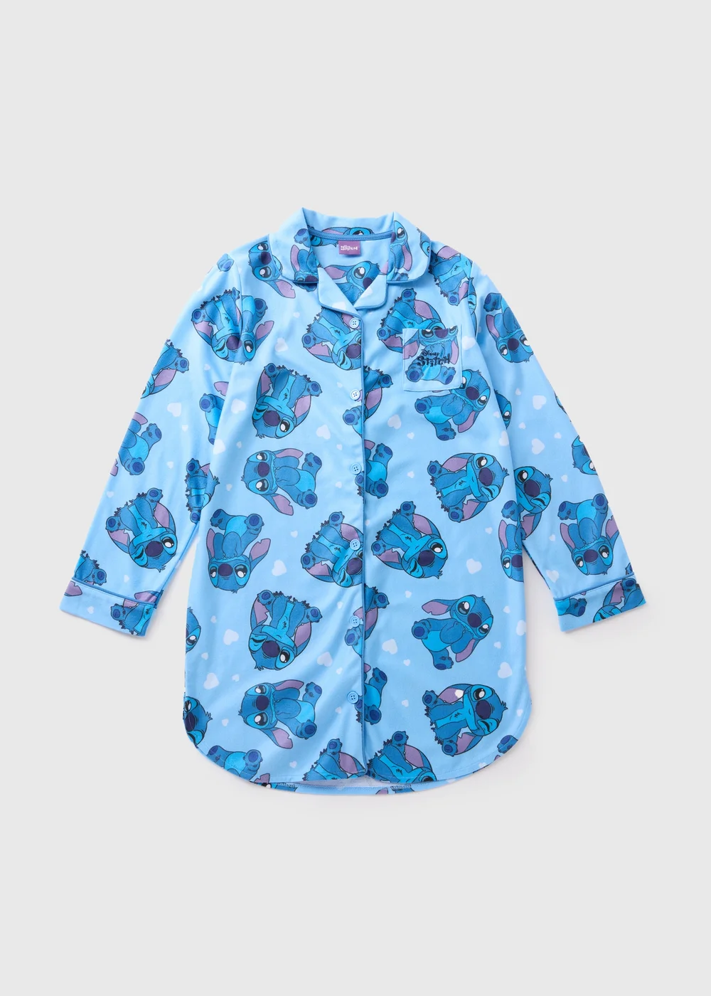 Disney Stitch Girls Blue Shirt Nightie (Younger 4-12yrs) - Age 4 Years Image 1