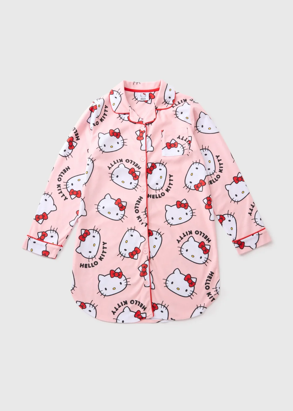 Hello Kitty Girls Pink Shirt Nightie (Younger 4-12yrs) - Age 4 Years Image 1