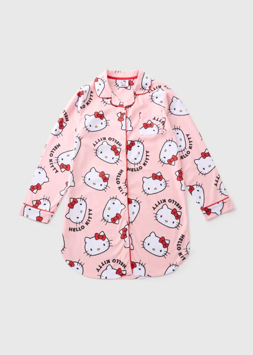 Hello Kitty Girls Pink Shirt Nightie (Younger 4-12yrs) - Age 4 Years Image 1