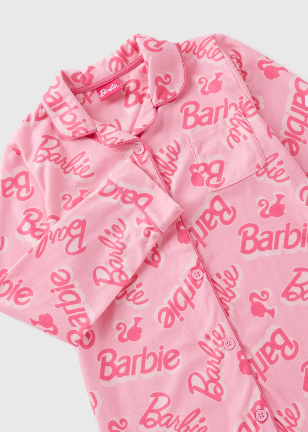 Barbie Girls Pink Shirt Nightie (Younger 4-12yrs) - Age 4 Years Image 2