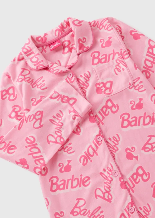Barbie Girls Pink Shirt Nightie (Younger 4-12yrs) - Age 4 Years Image 2