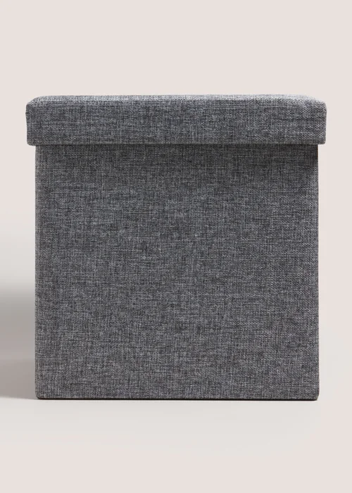 Charcoal Textured Pouffe Box (38x38x38cm) Image 1