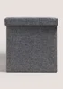 Charcoal Textured Pouffe Box (38x38x38cm) Image 1