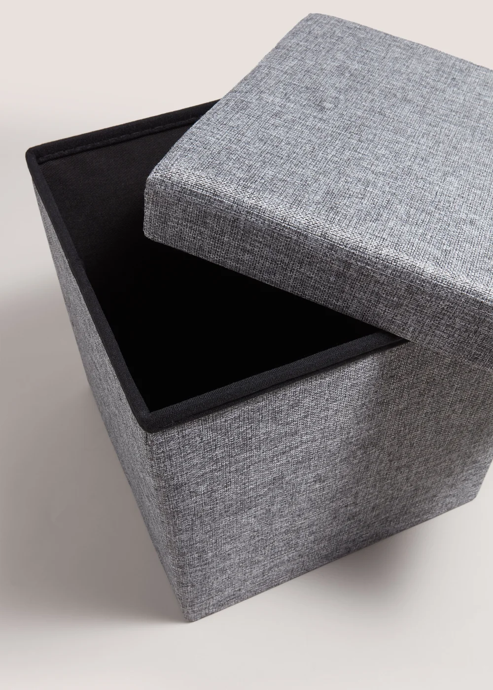 Charcoal Textured Pouffe Box (38x38x38cm) Image 2