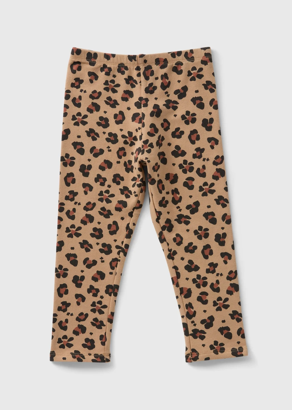 Girls Brown Leopard Print Leggings (1-7yrs) - 1 half year to 2 Image 1