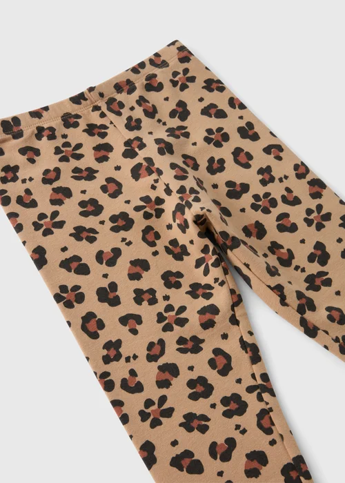 Girls Brown Leopard Print Leggings (1-7yrs) - 1 half year to 2 Image 2