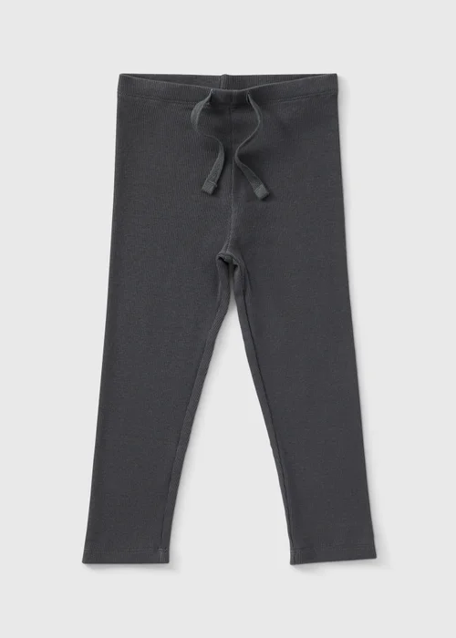 Girls Charcoal Ribbed Leggings (1-7yrs) - 1 half year to 2 Image 1
