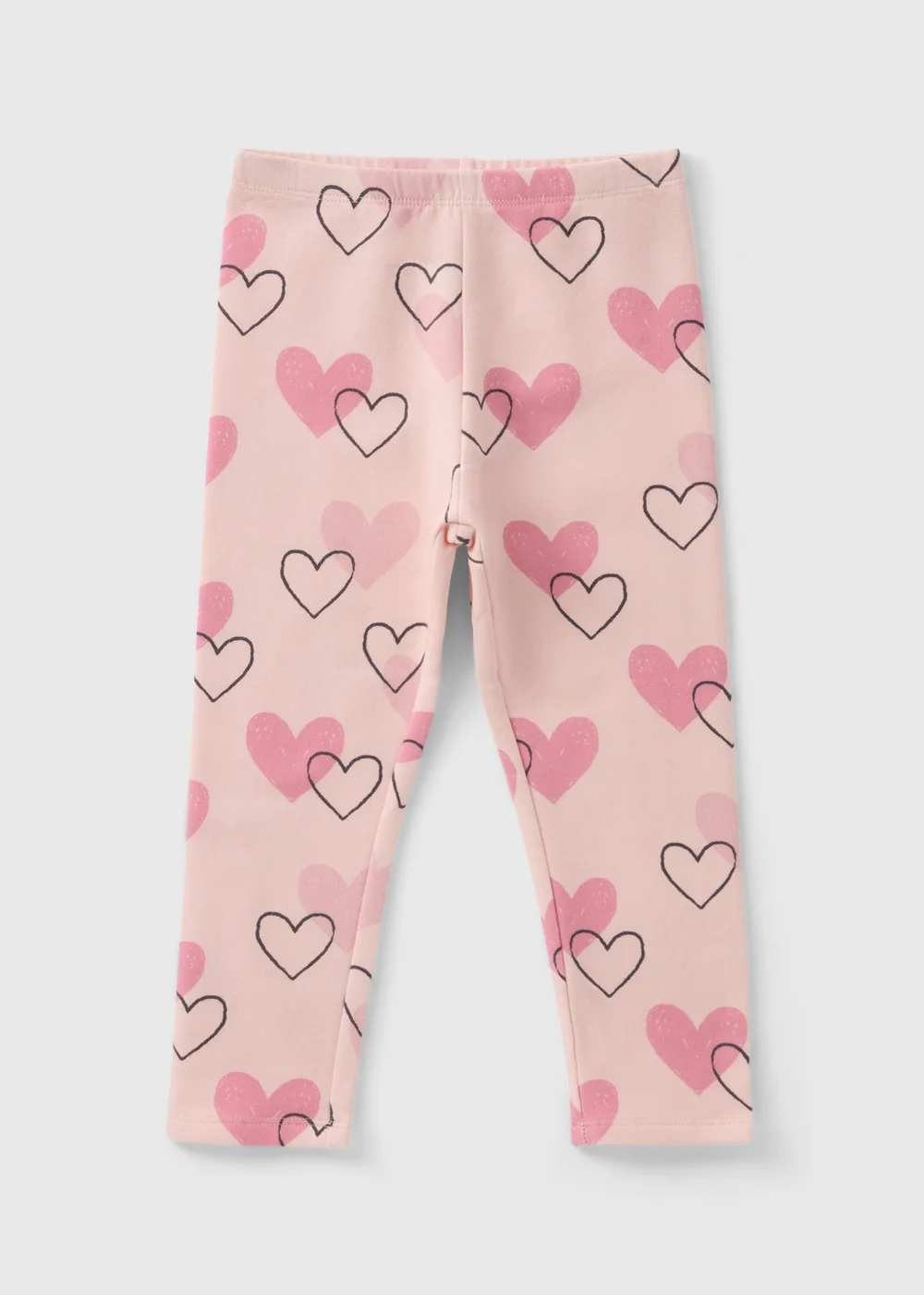Girls Pink Heart Leggings (1-7yrs) - Age 2 - 3 Years Image 1