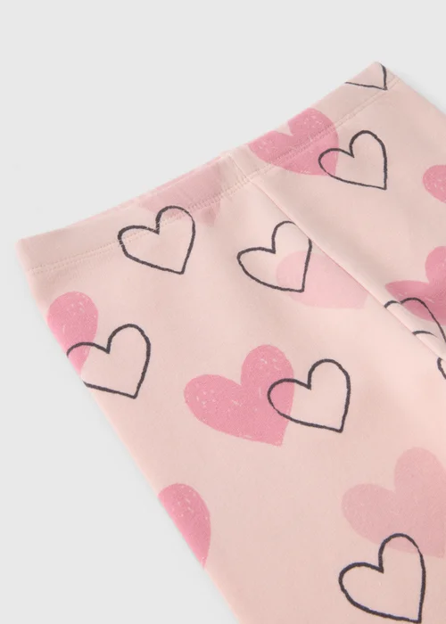 Girls Pink Heart Leggings (1-7yrs) - Age 2 - 3 Years Image 2