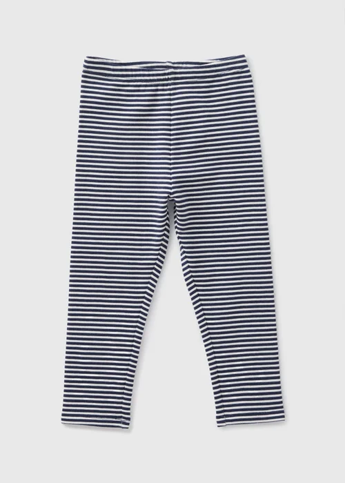 Girls Navy Stripe Leggings (1-7yrs) - 1 half year to 2 Image 1