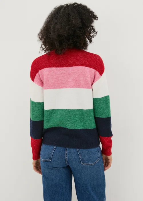 Joyful Multicolour Stripe Merry And Bright Jumper - XS Image 2