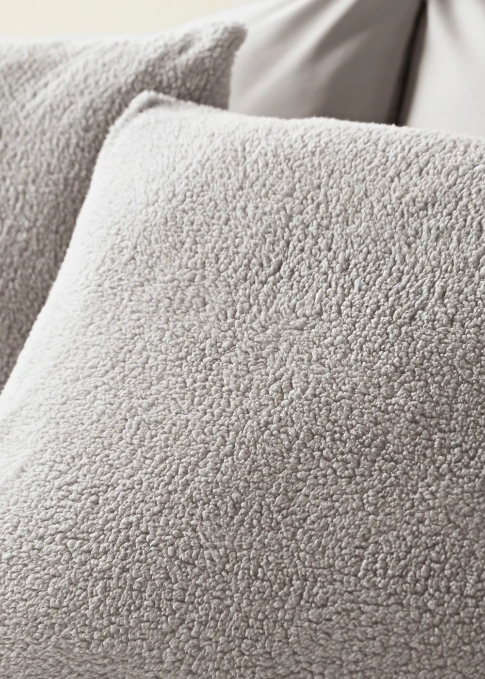 Grey Teddy Fleece Duvet Set - Single Image 2