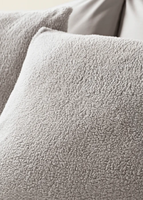 Grey Teddy Fleece Duvet Set - Single Image 2