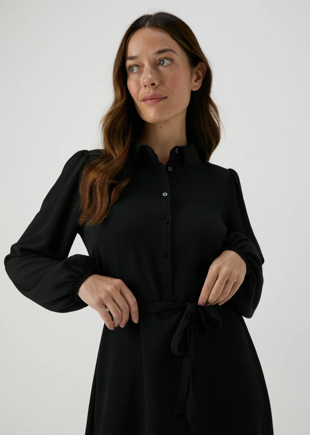 Black Mini Shirt Dress - 8 Image 3