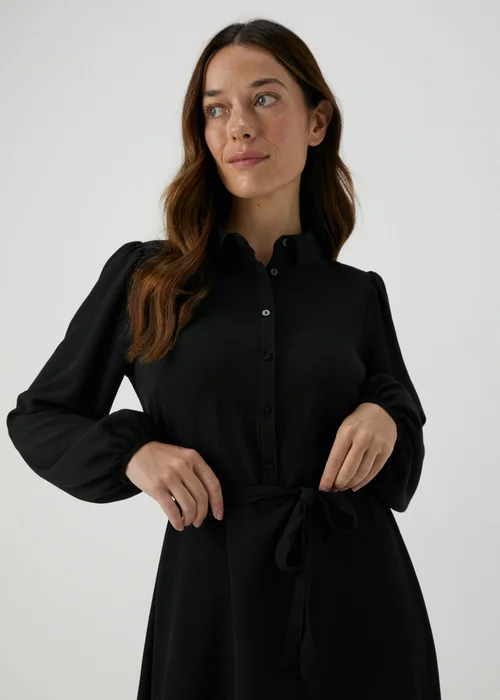 Black Mini Shirt Dress - 8 Image 3