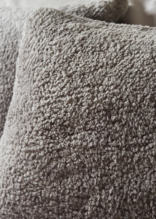 Grey Marl Teddy Fleece Duvet Set - Single Image 2