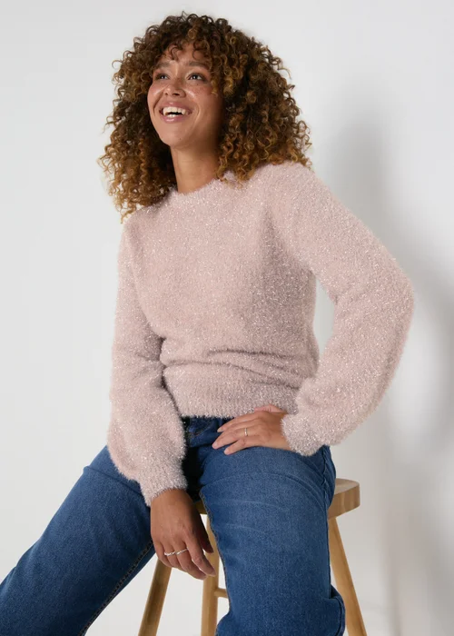Wondrous Pink Tinsel Knitted Jumper - XS Image 1
