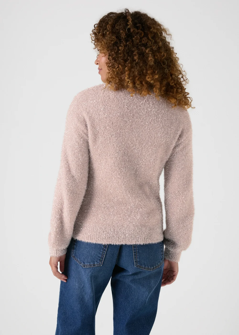 Wondrous Pink Tinsel Knitted Jumper - XS Image 2