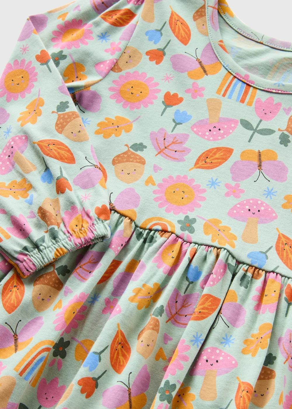 Girls Green Floral Autumn Dress (1-7yrs) - 1 half year to 2 Image 2