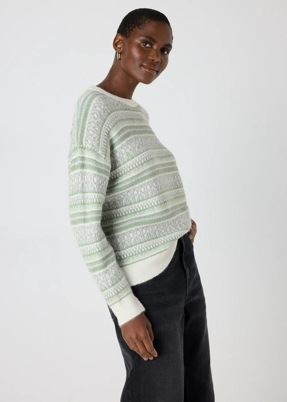 Wondrous Green Fairisle Jumper - XS Image 1
