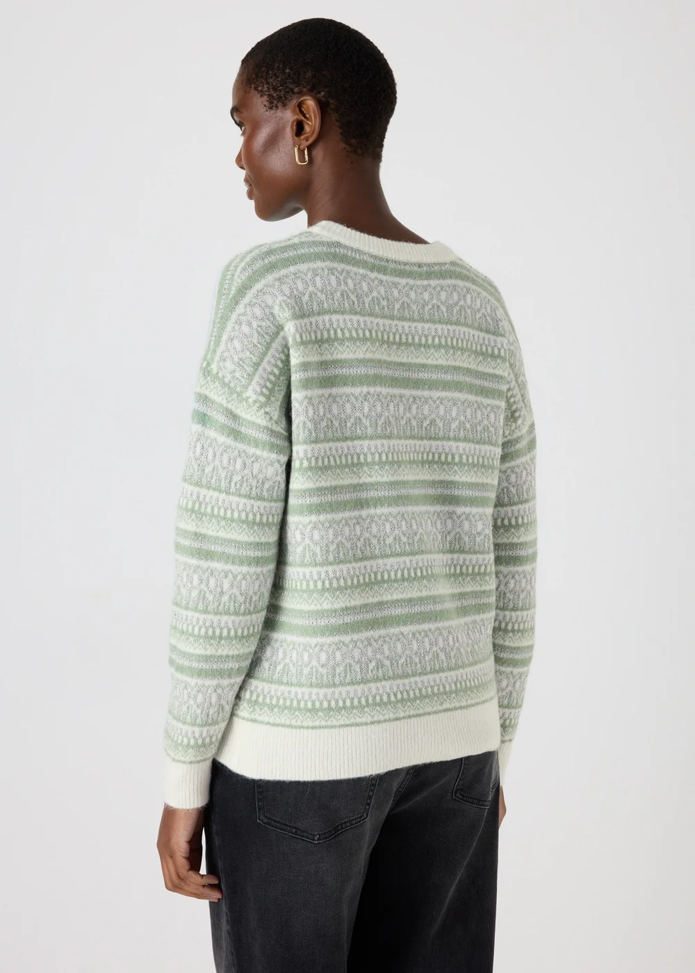 Wondrous Green Fairisle Jumper - XS Image 2