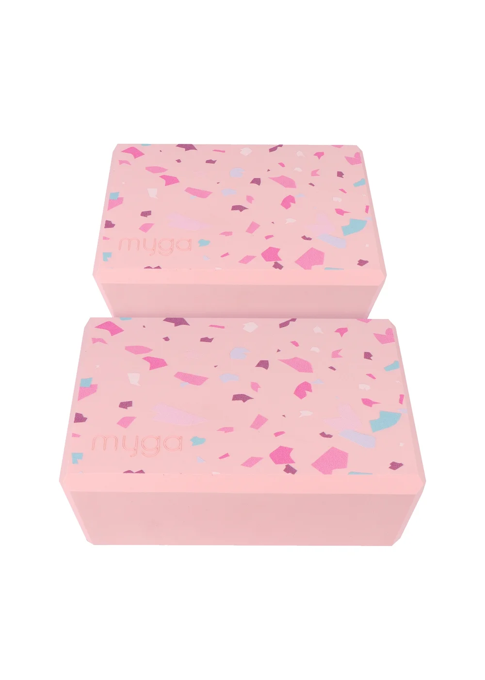 Myga Pink Yoga Block Pair - One Size Image 1