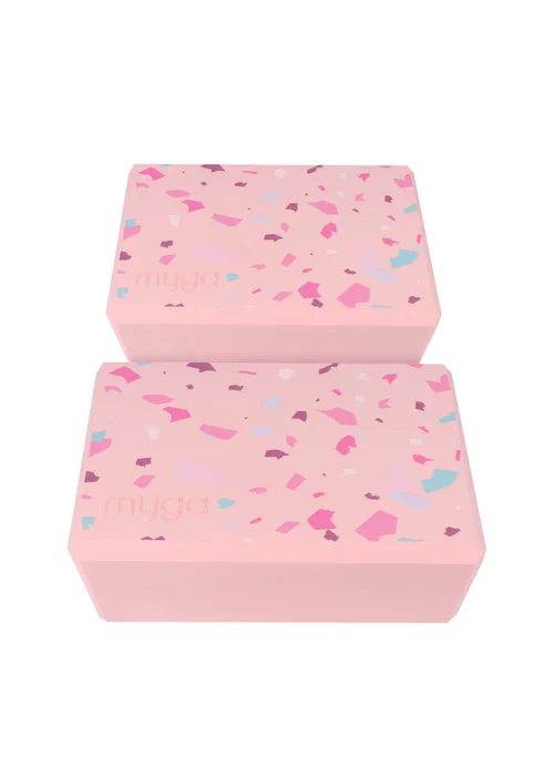 Myga Pink Yoga Block Pair - One Size Image 1