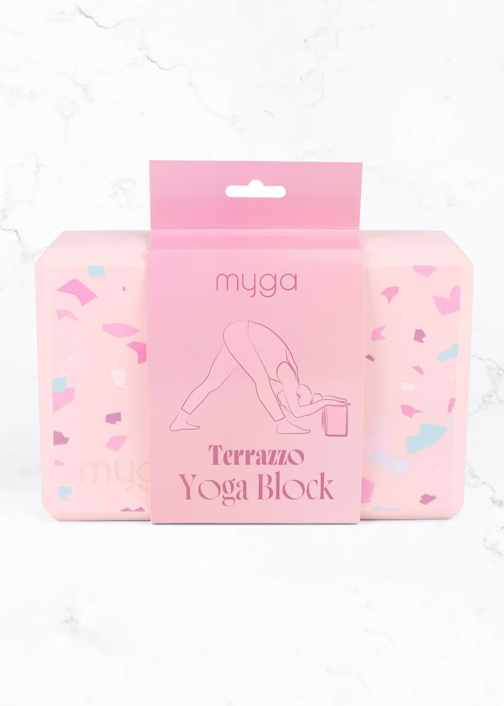 Myga Pink Yoga Block Pair - One Size Image 3