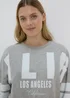 Grey Marl Over Arm Slogan Sweatshirt - Small Image 3