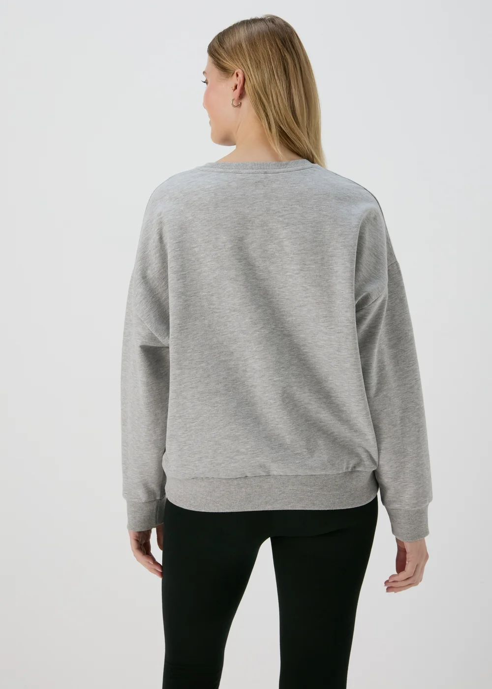 Grey Marl Over Arm Slogan Sweatshirt - Small Image 2