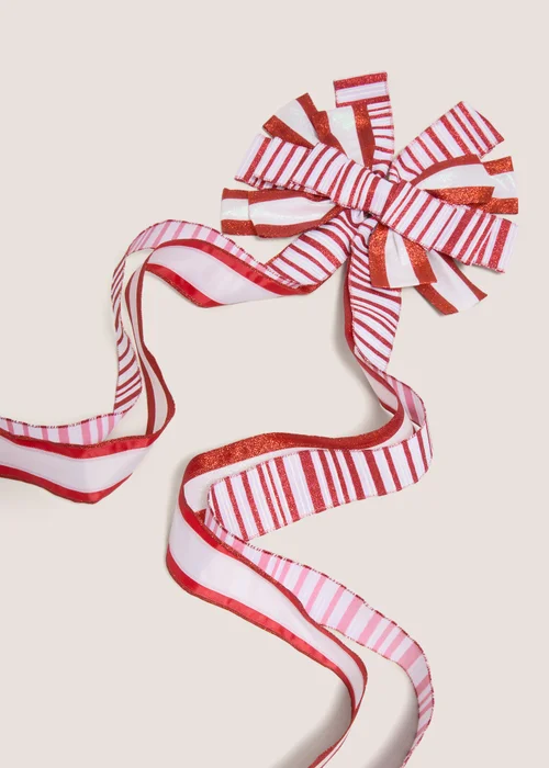 Joyful Large Red Bow Tree Topper Image 2