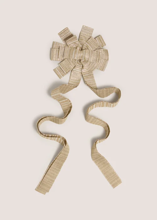 Wondrous Gold Large Tree Topper Bow Image 1
