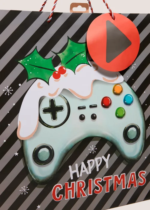 Joyful Square Gaming Christmas Gift Bag Image 2