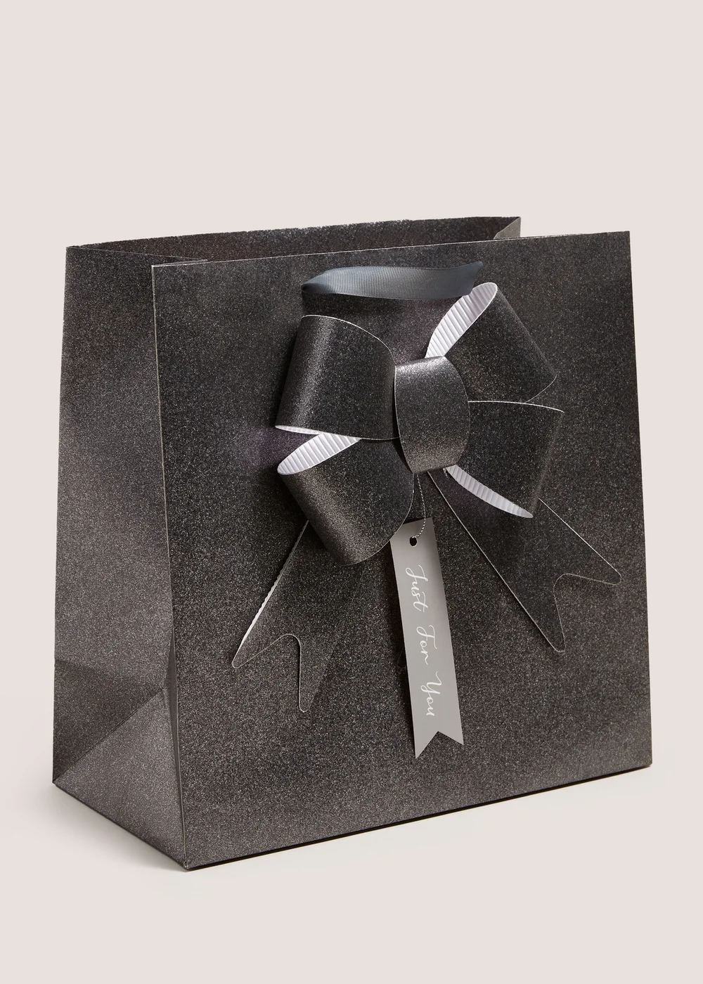 Wondrous Grey Bow Gift Bag Image 1