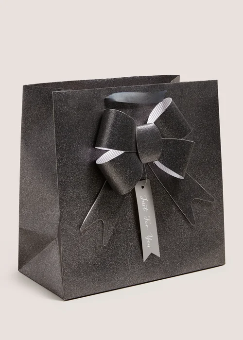 Wondrous Grey Bow Gift Bag Image 1