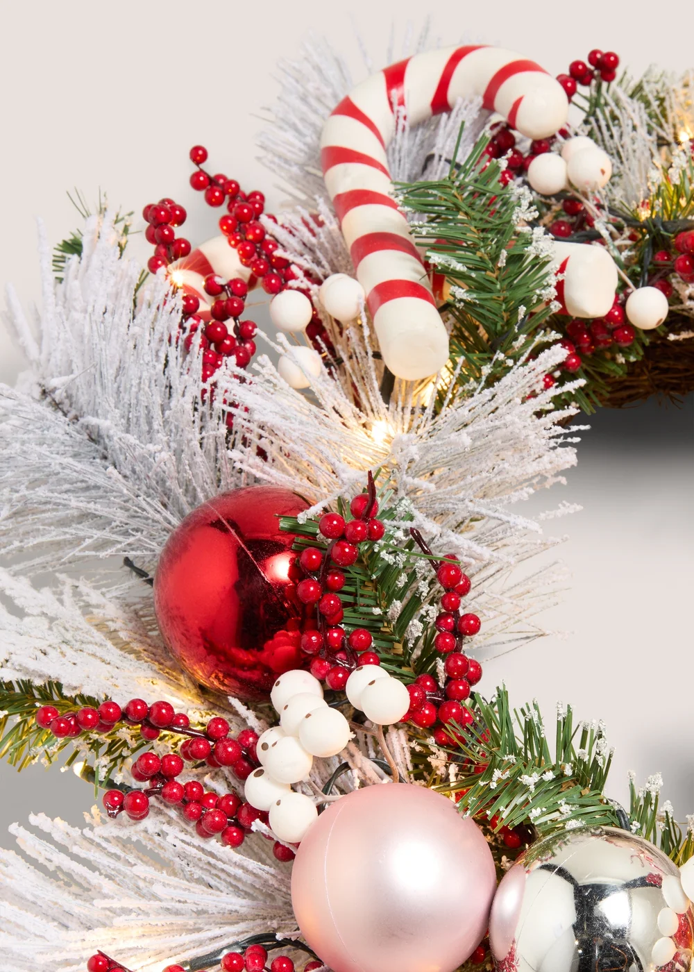 Joyful Candy Cane Christmas Wreath Image 2