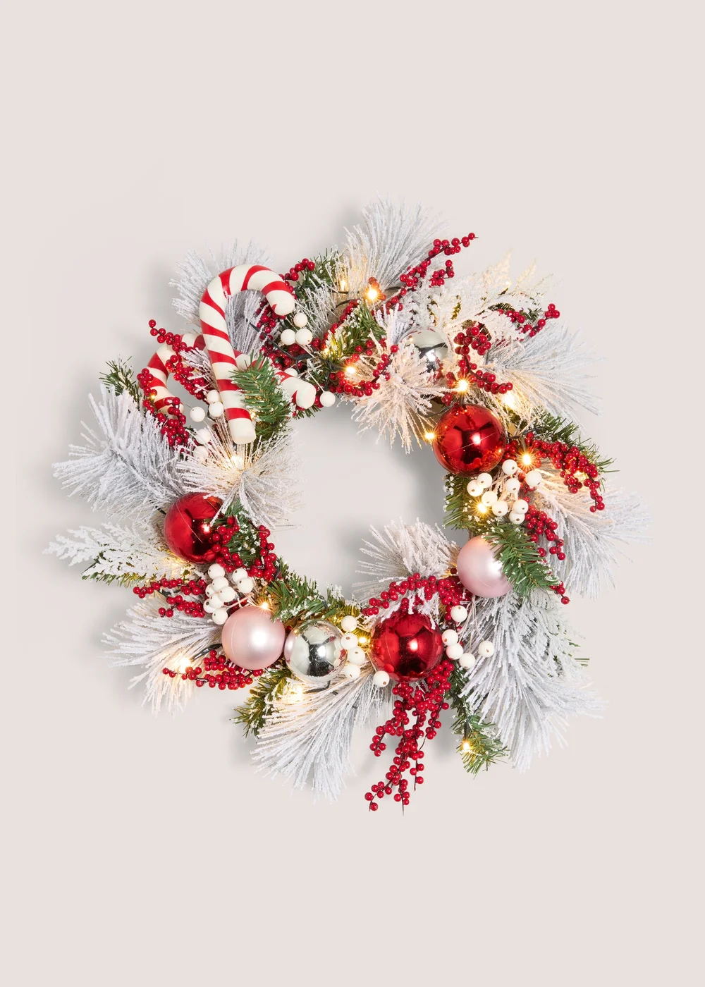 Joyful Candy Cane Christmas Wreath Image 1