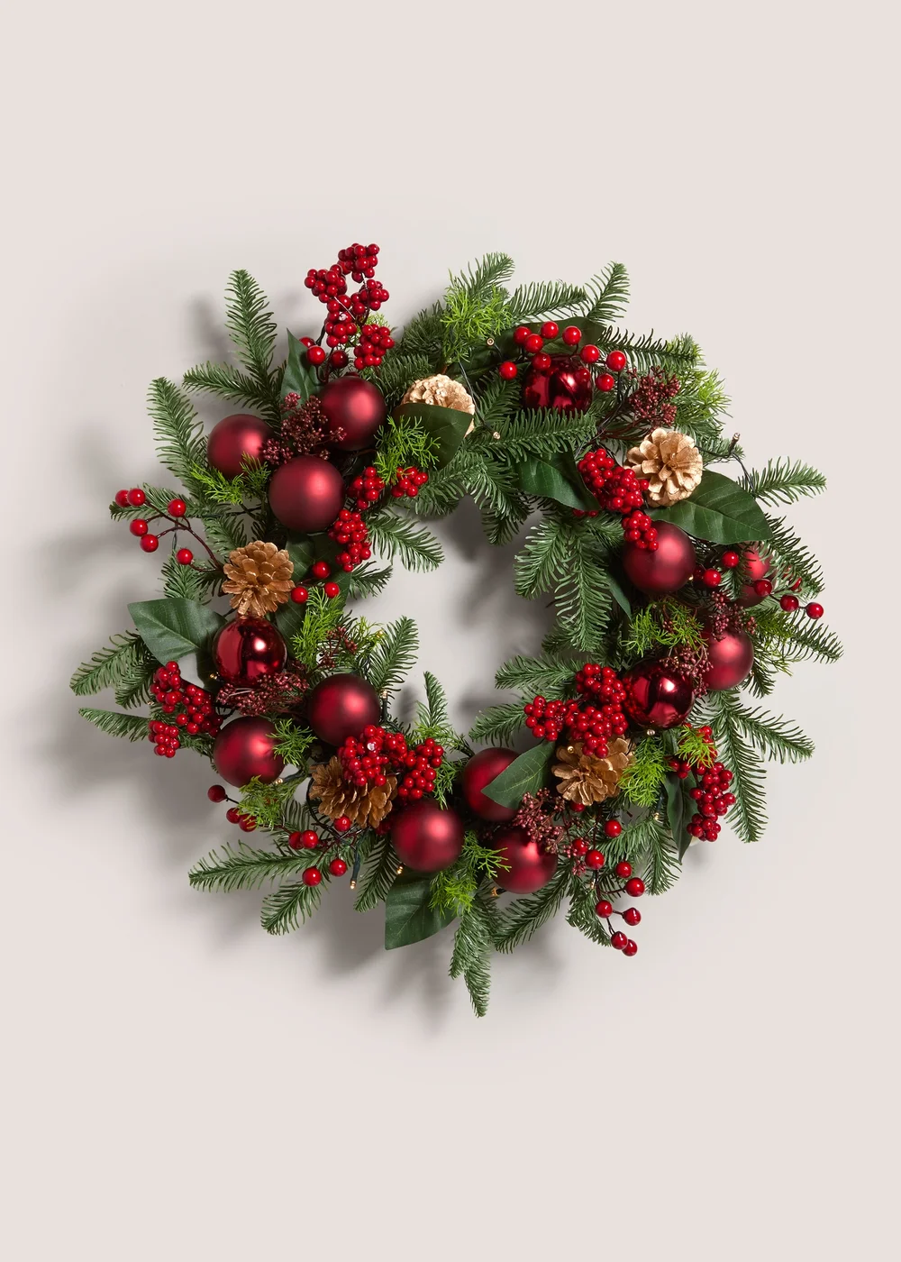 Winter Poem Red Bauble Wreath Image 1