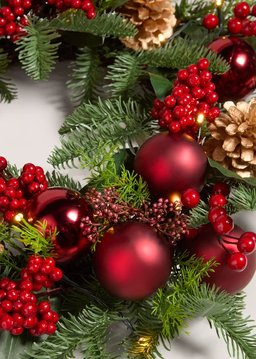 Winter Poem Red Bauble Wreath Image 2