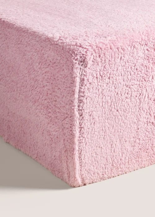 Pink Teddy Fleece Bed Sheet - Double Image 1